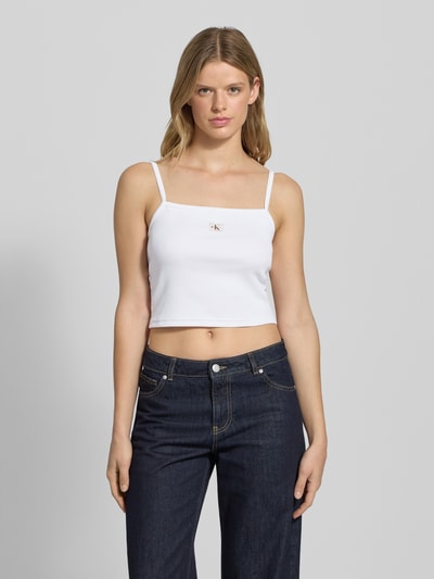 Calvin Klein Jeans Korte top met labeldetail Wit - 4
