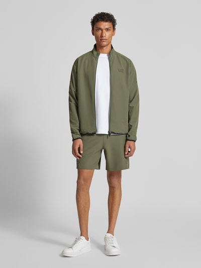 EA7 Emporio Armani Regular Fit Sweatjacke mit Logo-Print Modell 'Ventus' Schlamm 1