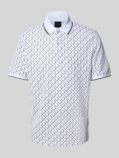 bugatti Regular Fit Poloshirt im Allover-Look Weiss 2