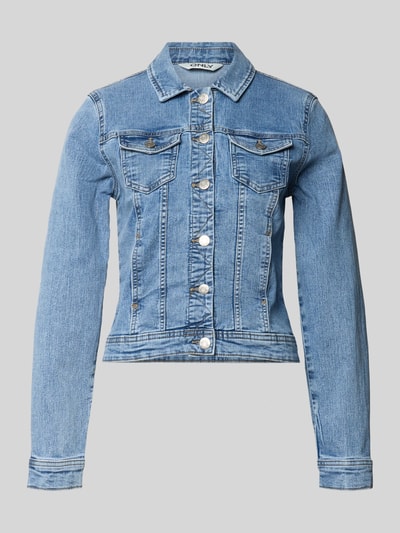 Produktfoto, Regular Fit Jeansjacke aus Baumwoll-Mix Modell 'WONDER' von Only, Optik: Unifarben, Denim, Knopfleiste, Brusttaschen, Naht-Details.