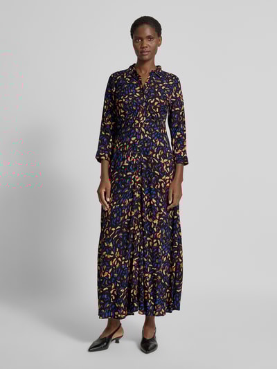 YAS Maxi-jurk met knoopsluiting, model 'SAVANNA' Zwart - 4