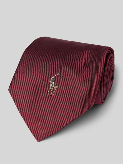 Polo Ralph Lauren Krawatte aus Seide mit Label-Stitching Bordeaux 1