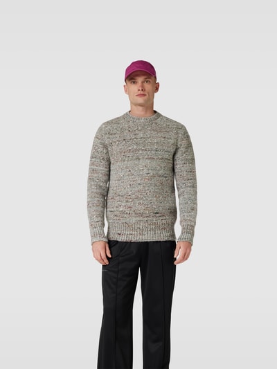 Lardini Wollpullover mit Seide-Anteil Beige Melange 4