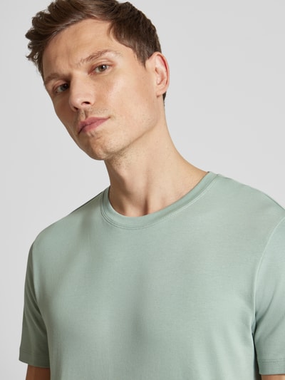 Christian Berg Men T-shirt met geribde ronde hals Metallic groen - 3