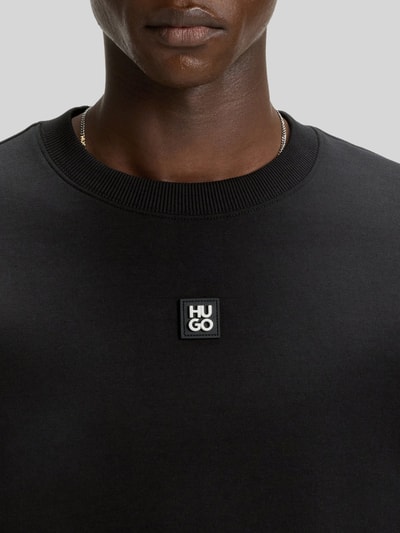 HUGO Relaxed Fit Sweatshirt aus Baumwoll-Mix Modell 'DETTIL' Black 3