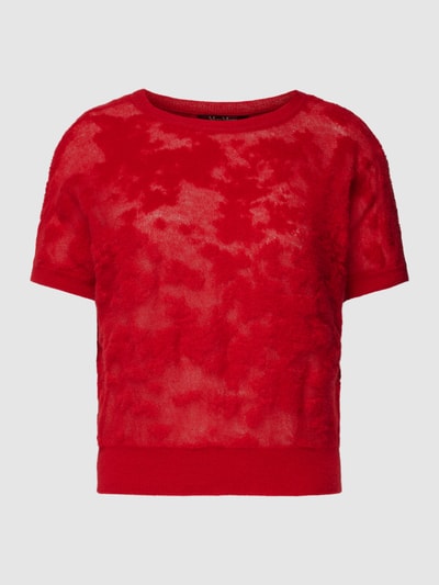 Max Mara Studio T-Shirt in Strick-Optik mit Strukturmuster Rot 2