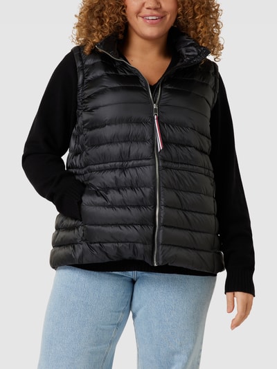 Tommy Hilfiger Curve PLUS SIZE bodywarmer met labelstitching, model 'FEMININE' Zwart - 4