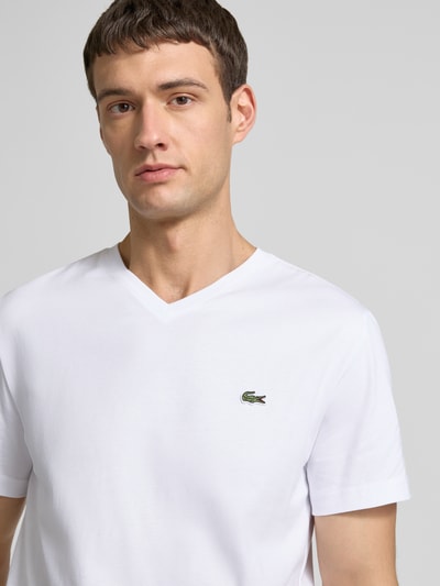 Lacoste Regular Fit T-Shirt aus reiner Baumwolle Weiss 3