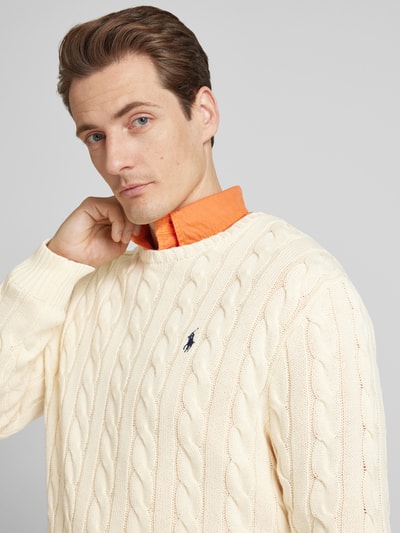 Polo Ralph Lauren Regular Fit Strickpullover aus reiner Baumwolle Modell 'DRIVER' Offwhite 3