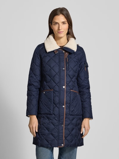 Lauren Ralph Lauren Płaszcz pikowany ze stójką i zamkiem błyskawicznym Granatowy 4