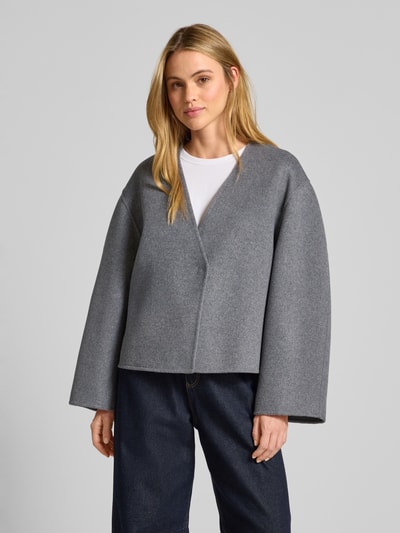 JAKE*S STUDIO WOMAN Jack van wolmix met V-hals Middengrijs gemêleerd - 4