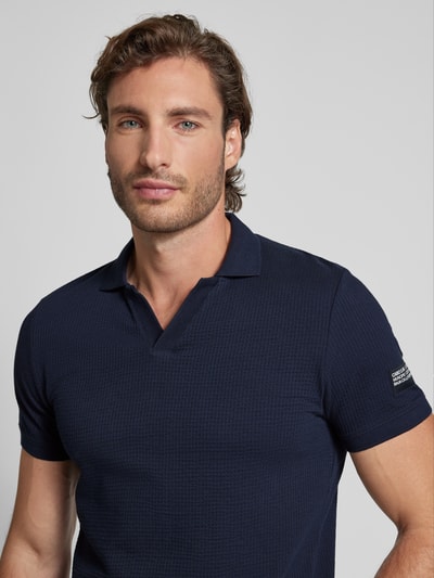 s.Oliver RED LABEL Slim fit poloshirt met labeldetail Donkerblauw - 3