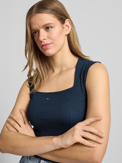 Tommy Jeans Slim Fit Top mit Frill Marine 3