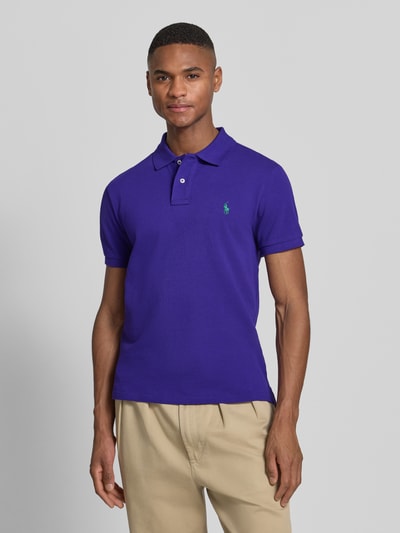 Polo Ralph Lauren Slim Fit Poloshirt aus reiner Baumwolle Violett 4