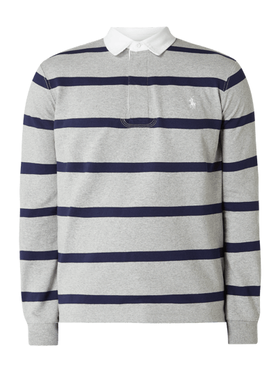 Polo Ralph Lauren Custom Slim Fit Rugby-Shirt mit Logo-Stickerei  Hellgrau Melange 2