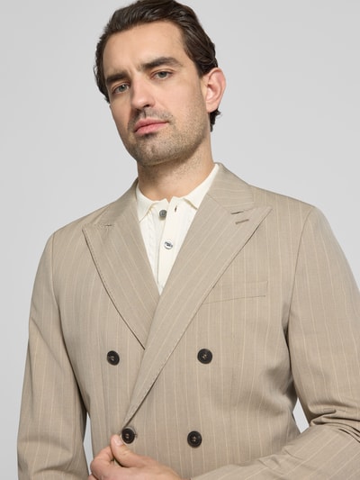 Selected Homme Slim Fit Anzugsakko mit Nadelstreifen-Muster Modell 'SLIM-LIAM' Sand 3