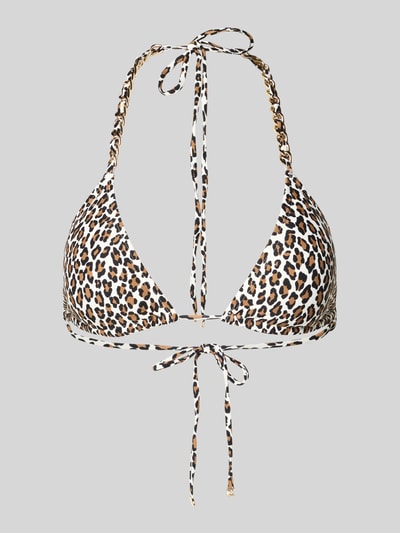 Michael Kors Bikini-Oberteil mit Allover-Animal-Print Black 1