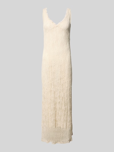 Produktfoto, schmales Spitzenkleid mit tiefem V-Ausschnitt, Maxi-Länge, breite Träger, unifarben, Modell 'ALBINA' von Only