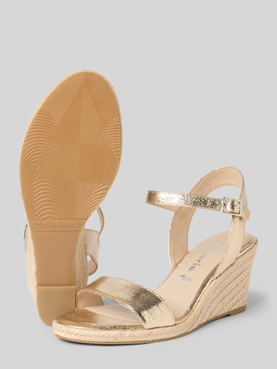 Tamaris Wedges in gevlochten look Goud gemêleerd - 4