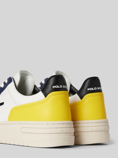 Polo Ralph Lauren Sneakersy skórzane z detalem z logo Biały 2