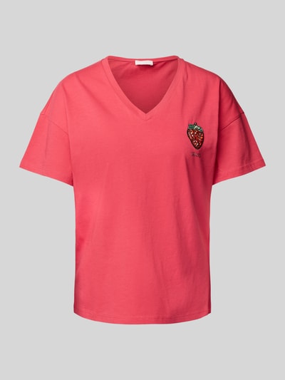 Liu Jo White T-Shirt mit Label-Detail Pink 2