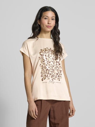 Christian Berg Woman T-shirt met geribde ronde hals Ecru - 4