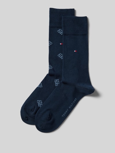 Tommy Hilfiger Socken mit Logo-Stitching im 2er-Pack Dunkelblau 1