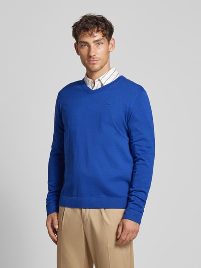 Tom Tailor Regular Fit Strickpullover mit V-Ausschnitt Royal 4