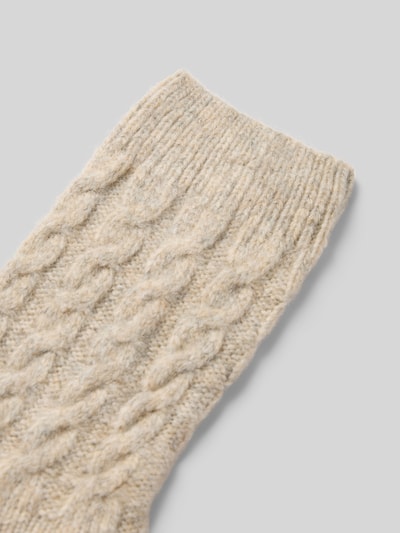 camano Sokken met kabelpatroon Beige - 2