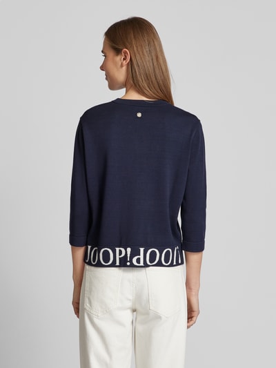 JOOP! Gebreide pullover met ronde hals, model 'Kassa' Marineblauw - 5