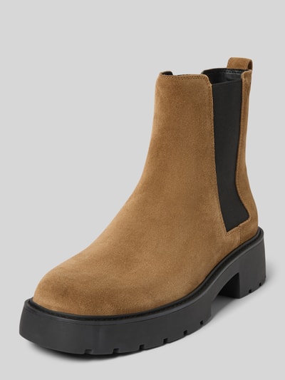 Calvin Klein Jeans Chelsea boots van leer met treklus, model 'CHUNKY' Taupe - 1