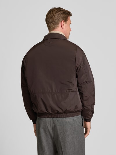 Lacoste Regular Fit Bomberjacke mit Umlegekragen Dunkelbraun 5