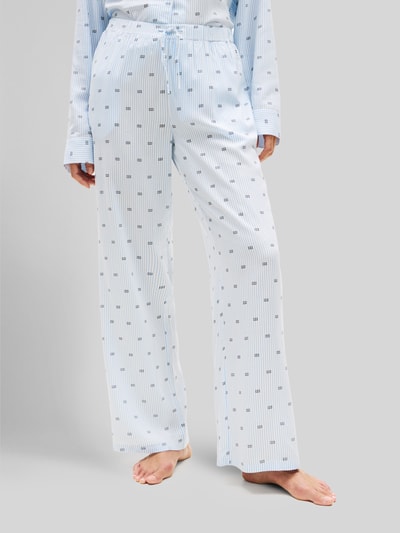 Tommy Hilfiger Pyjamahose mit Print aus Viskose Hellblau 4