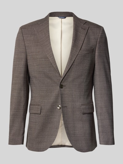 MCNEAL Slim Fit 2-Knopf-Sakko mit Pattentaschen Dunkelbraun 2