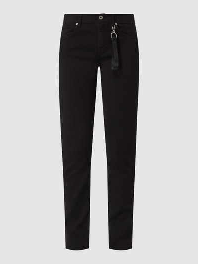 Marc O'Polo Slim fit mid waist broek met stretch  Zwart - 2