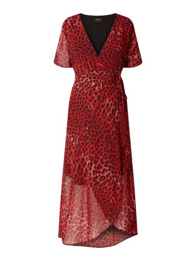 Bardot Wickelkleid mit Leopardenmuster  Hellrot 2