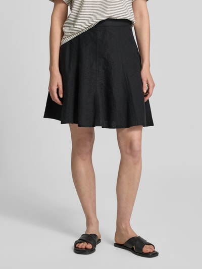 Marc O'Polo Ausgestellter Mini-Rock aus reinem Leinen BLACK 4