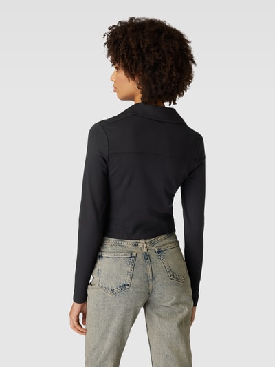 Calvin Klein Jeans Cropped Poloshirt mit Umlegekragen Modell 'MILANO' Black 5