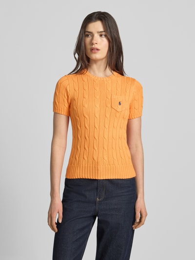 Polo Ralph Lauren Slim Fit Kurzarmpullover mit Label-Stitching Orange 4