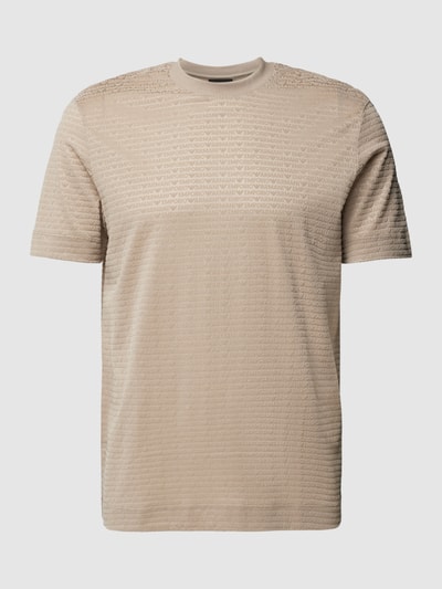 Emporio Armani T-Shirt mit Allover-Label-Motiv Beige 2