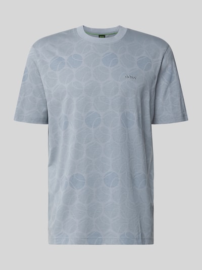 BOSS Green Regular Fit T-Shirt aus reiner Baumwolle Rauchblau 1