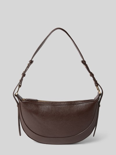 Produktfoto, Handtasche mit Tragehenkel von Mango, brauner Material-Mix, Hauptfach mit Reißverschluss, Maße: 32x19x4 cm, 70 cm Schulterriemen.