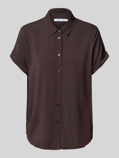 Samsøe Samsøe Relaxed Fit Bluse aus Viskose-Elasthan-Mix Modell 'MAJAN' Schoko Melange 2