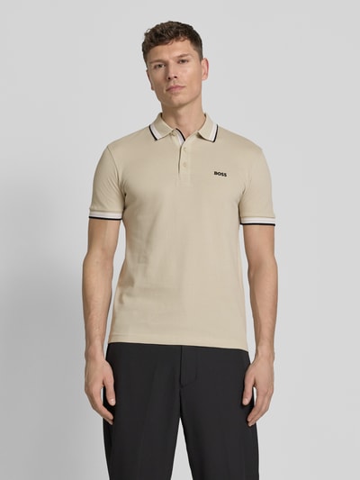 BOSS Green Regular Fit Poloshirt aus reiner Baumwolle Modell 'PADDY' Beige 4