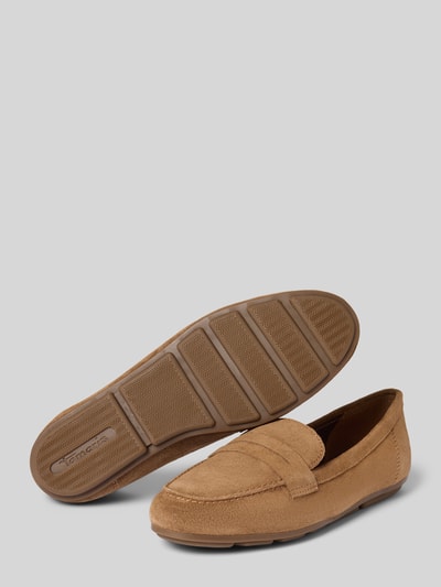 Productfoto, Loafer aus echtem Veloursleder van Tamaris, look: effen kleuren, afgeronde punt van de schoen, plat, comfortmodel/open, geprofileerde, gestructureerde zool, materiaalverwerking: velours, materiaal: echt leer
