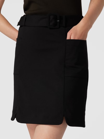 ICHI Minirock mit Stoffgürtel Modell 'Simonse' Schwarz 3