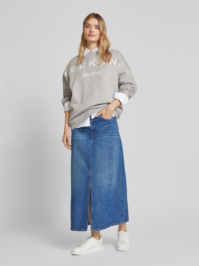 Weekend Max Mara Sweatshirt mit Label-Stitching Modell 'LALLA' Mittelgrau Melange 1