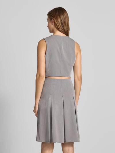 Review Kort gilet met V-hals en paspelzakken Middengrijs - 5