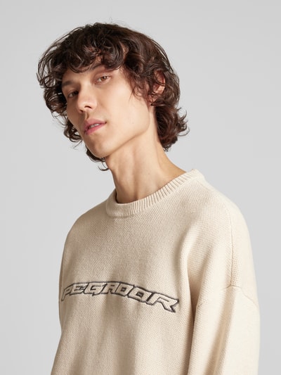 Pegador Oversized Strickpullover mit Rundhalsausschnitt Modell 'LENOX' Beige 3