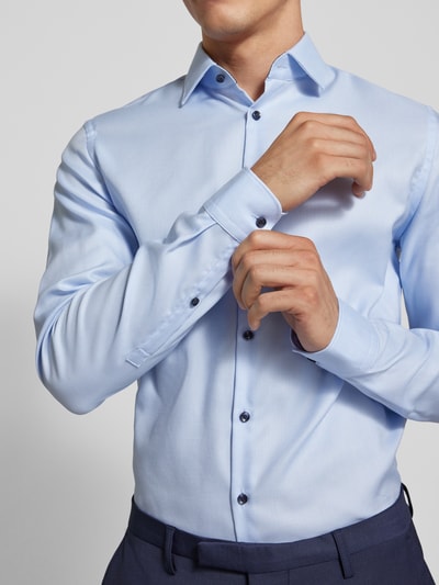 Jake*s Slim Fit Business-Hemd mit Kentkragen Bleu 3